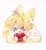 Size: 1879x2048 | Tagged: safe, artist:soba_kt, miles "tails" prower, human, 2024, blushing, cute, dialogue, ear fluff, english text, eye clipping through hair, eyebrow clipping through hair, heart, holding something, humanized, looking offscreen, mouth open, partially humanized, simple background, solo, speech bubble, tailabetes, white background