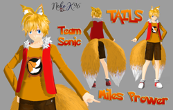 Size: 1115x711 | Tagged: safe, artist:petite-neko-kitsune, miles "tails" prower, human, 3d, humanized, mmd, partially humanized