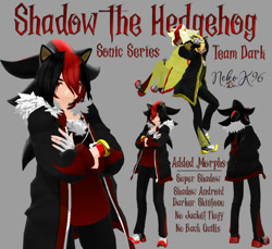 Size: 882x808 | Tagged: safe, artist:petite-neko-kitsune, shadow the hedgehog, human, humanized, mmd