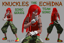 Size: 1145x760 | Tagged: safe, artist:petite-neko-kitsune, knuckles the echidna, human, 3d, humanized, mmd, partially humanized