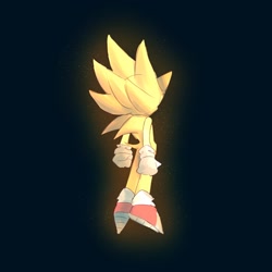 Size: 1782x1782 | Tagged: safe, artist:chilidog_16, sonic the hedgehog, super sonic, from behind, solo, super form