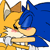 Size: 2048x2048 | Tagged: safe, artist:triplettailedfox, miles "tails" prower, sonic the hedgehog, 2024, alternate version, blushing, duo, eyes closed, gay, holding each other, kiss, mobius.social exclusive, shipping, simple background, sketch, sonic x tails, standing, white background