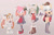 Size: 1111x719 | Tagged: safe, artist:rellyia, amy rose, blaze the cat, cream the rabbit, rouge the bat, bat, cat, hedgehog, rabbit, christmas outfit, dress, females only, skirt