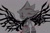 Size: 1280x836 | Tagged: safe, artist:pita_b882, shadow the hedgehog, sonic x shadow generations, 2024, doom shadow, grey background, simple background, solo, wings