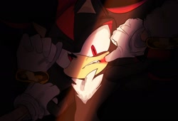 Size: 2048x1396 | Tagged: safe, artist:tamjeong_sonic, shadow the hedgehog, sonic the hedgehog, duo, gay, hand on another's arm, shadow x sonic, shipping