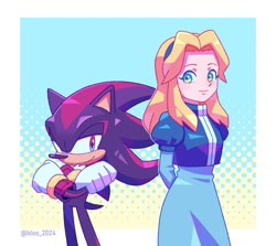 Size: 937x834 | Tagged: safe, artist:bloo_2024, maria robotnik, shadow the hedgehog