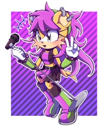 Size: 1136x1343 | Tagged: safe, artist:echaotix, mina mongoose, microphone, microphone stand, solo