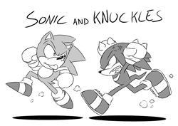 Size: 1024x724 | Tagged: safe, artist:star-rocket, knuckles the echidna, sonic the hedgehog