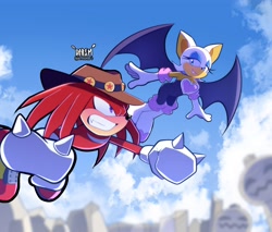 Size: 3000x2560 | Tagged: safe, artist:daereamart, knuckles the echidna, rouge the bat