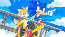 Size: 4093x2310 | Tagged: safe, artist:hayane tomoko, miles "tails" prower, sonic the hedgehog, duo, official artwork