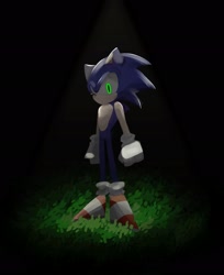 Size: 1670x2048 | Tagged: safe, artist:tamjeong_sonic, sonic the hedgehog, full body, grass, solo, standing