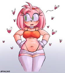 Size: 793x886 | Tagged: suggestive, artist:pancake4134, amy rose, solo