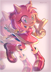 Size: 828x1169 | Tagged: safe, artist:skyavii-sonic, amy rose, solo