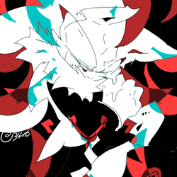 Size: 400x400 | Tagged: safe, artist:34_6, shadow the hedgehog, limited palette, signature, solo