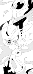 Size: 400x900 | Tagged: safe, artist:34_6, silver the hedgehog, greyscale, monochrome, solo