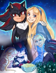 Size: 1576x2048 | Tagged: safe, artist:gummierat, maria robotnik, shadow the hedgehog, sonic the hedgehog 3 (film), duo