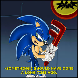 Size: 1280x1280 | Tagged: safe, artist:gizmo01, sonic the hedgehog, monkey wrench, solo