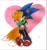 Size: 454x480 | Tagged: artist needed, safe, miles "tails" prower, sonic the hedgehog, clothes, duo, ear piercing, earring, fingerless gloves, gay, gloves off, heart, holding each other, hoodie, kiss, lidded eyes, low res, nails, painted fingernails, pants, shipping, signature, sonic x tails, standing, traditional media, trainers