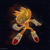 Size: 3560x3560 | Tagged: safe, artist:_nav_o, artist:justnav04, sonic the hedgehog, super sonic, hedgehog, 2024, 3d, abstract background, clenched fist, clenched teeth, looking offscreen, male, posing, remake, solo, solo male, sparkles, super form