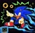Size: 2048x1916 | Tagged: safe, artist:bestjeanistmonster, sonic the hedgehog, hedgehog, 2024, black background, looking at viewer, male, monitor, outline, pointing, ring, ring monitor, simple background, smile, solo, solo male, top surgery scars, trans boy sonic, trans male, transgender