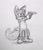 Size: 640x741 | Tagged: safe, artist:s_e_v_y_, miles "tails" prower, gun, holding something, looking offscreen, movie style, pencilwork, sketch, solo, standing, traditional media, weapon