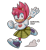 Size: 996x1094 | Tagged: dead source, safe, artist:survivalstep, amy rose, dust clouds, fleetway, fleetway amy, looking at viewer, outline, signature, simple background, smile, solo, transparent background, waving