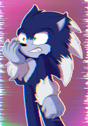 Size: 1280x1814 | Tagged: safe, artist:anidoodlez, sonic the hedgehog, werehog