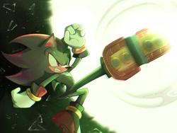 Size: 2048x1536 | Tagged: safe, artist:cealu3u, shadow the hedgehog, sonic x shadow generations, 2024, abstract background, angry, clenched teeth, kicking, solo
