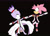 Size: 2048x1475 | Tagged: safe, artist:mahoutoons, amy rose, blaze the cat, cat, hedgehog, 2022, alternate outfit, amy x blaze, cute, dancing, duo, female, females only, holding hands, lesbian, looking at each other, mouth open, open smile, shipping, smile, smiling at each other, space