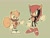 Size: 2048x1542 | Tagged: safe, artist:qkora01, mighty the armadillo, ray the flying squirrel, 2024, cute, dark skin, duo, green background, looking at viewer, outline, rayabetes, simple background, smile, standing