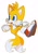 Size: 938x1359 | Tagged: safe, artist:mossan315, miles "tails" prower, 2022, alternate version, blushing, cute, looking back, looking offscreen, mid-air, mouth open, one fang, simple background, solo, tailabetes, treads, white background