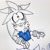 Size: 1280x1280 | Tagged: safe, artist:jokesitos-art, artist:tairusuku, silver the hedgehog, 2017, :|, binder, blushing, line art, looking offscreen, solo, traditional media