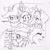 Size: 1280x1280 | Tagged: safe, artist:jokesitos-art, artist:tairusuku, amy rose, blaze the cat, silver the hedgehog, amy x blaze, amybetes, blazebetes, blushing, cute, dialogue, english text, frown, holding hands, jealously, lesbian, line art, shipping, silvabetes, sweatdrop, traditional media, trio