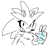 Size: 632x604 | Tagged: dead source, safe, artist:survivalstep, silver the hedgehog, eyelashes, line art, looking at viewer, mouth open, nonbinary, simple background, smile, solo, solo nonbinary, v sign, white background