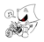 Size: 706x678 | Tagged: dead source, safe, artist:survivalstep, metal sonic, black sclera, knife, line art, looking at something, musical note, robot, simple background, solo, tape, white background