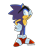 Size: 1029x1182 | Tagged: dead source, safe, artist:survivalstep, sonic the hedgehog, sonic the ova, frown, hand on hip, looking offscreen, signature, simple background, solo, standing, sunglasses, transparent background