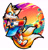 Size: 2048x2140 | Tagged: safe, artist:dual-cetacean, miles "tails" prower, 2024, abstract background, clothes, cute, dress, female, holding something, leggings, looking at viewer, millie "tailsko" prower, one fang, rule 63, signature, smile, solo, tablet, trans female, trans visibility day, transgender