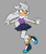 Size: 1491x1780 | Tagged: dead source, safe, artist:umbramus, silver the hedgehog, clothes, crop top, grey background, looking offscreen, shorts, simple background, skirt, smile, solo, trans female, trans girl silver, transgender
