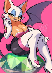 Size: 1000x1403 | Tagged: safe, artist:moiyablochki, rouge the bat, master emerald