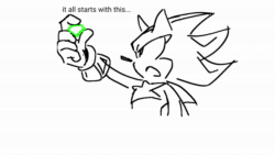 Size: 1280x720 | Tagged: safe, artist:shiboupillar, shadow the hedgehog, sonic the hedgehog, sonic the hedgehog 3 (film), animated, chaos emerald, keanu reeves, meme, simple background, sound, webm, white background