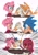 Size: 1748x2480 | Tagged: safe, artist:historiaallen, amy rose, knuckles the echidna, miles "tails" prower, sonic the hedgehog, amybetes, arm wrestling, group