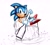 Size: 2048x1844 | Tagged: safe, artist:zilartwork, sonic the hedgehog, sonic spinball, 2024, acid, classic sonic, greg martin style, looking at viewer, paddle, simple background, smile, solo, toxic caves, w.i.p, white background