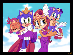 Size: 1280x960 | Tagged: safe, artist:reinadecorazonez, manik acorn, sally acorn, sonia acorn, sonic the hedgehog