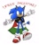 Size: 887x1008 | Tagged: safe, artist:ohmeowgerd, sonic the hedgehog, arms out, cape, country flag, english text, flag, free palestine, looking offscreen, palestine flag, politics, signature, simple background, smile, solo, standing on one leg, white background