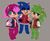 Size: 1863x1536 | Tagged: safe, artist:umbramus, sonia the hedgehog, sonic the hedgehog, agender, agender pride, cute, jacket, manic the hedgehog, manikbetes, nonbinary, nonbinary pride, paws, siblings, smile, sonabetes, soniabetes, tongue out, trans female, trans pride, transgender, trio