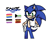 Size: 1392x1158 | Tagged: safe, artist:dangerbizz, sonic the hedgehog, adhd, asexual, character name, demiromantic, hand on hip, looking at viewer, pansexual, pride, simple background, smile, solo, standing, thumbs up, white background