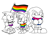 Size: 1227x871 | Tagged: safe, artist:krissaegrim, knuckles the echidna, miles "tails" prower, sonic the hedgehog, asexual, asexual pride, bisexual, bisexual pride, clothes, flag, gay, gay pride, headcanon, holding something, line art, pride, pride flag, shirt, simple background, smile, spot color, standing, team sonic, trio, white background