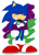 Size: 900x1257 | Tagged: safe, artist:mrneedlem0use, sonic the hedgehog, aromantic, aromantic pride, asexual, asexual pride, badge, blushing, eyes closed, hands on hips, heart, smile, solo, standing, sweater