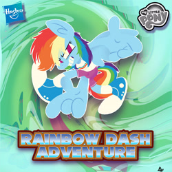 Size: 3464x3464 | Tagged: safe, artist:kenn, sonic the hedgehog, sonic adventure, abstract background, adventure pose, barely sonic related, crossover, looking at viewer, mobianified, my little pony, outline, pegasus, pony, posing, rainbow dash, smile, solo