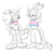 Size: 2048x1951 | Tagged: safe, artist:infizero-draws, blaze the cat, sonic the hedgehog, 2020, alternate outfit, cargo pants, clothes, crop top, cute, duo, eyes closed, face paint, femboy, gay, gay pride, hand behind head, hand on hip, holding hands, lesbian, lesbian pride, line art, looking at them, pants, pride, pride flag, simple background, skirt, smile, standing, trans female, trans male, trans pride, transgender, white background